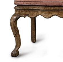 Load image into Gallery viewer, A 17th Century Italian Walnut Three Seat Divano Upholstered In Pink Silk
