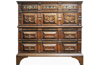 17 世紀查理二世橡木鑲嵌五斗櫃