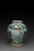 Load image into Gallery viewer, A CHINESE LARGE FAMILLE-VERTE WUCAI VASE, QING DYNASTY