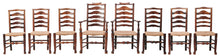 Load image into Gallery viewer, A SET OF EIGHT ELM LANCASHIRE CHAIRS 19th century