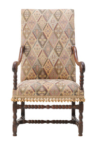 A LOUIS XIV WALNUT FAUTEUIL Circa 1700