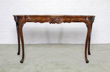 Load image into Gallery viewer, A Very Unusual and Highly Decorative Inlaid Walnut and Faux-marble Topped Serpentine Fronted Console Table. Italian Late 18th Century