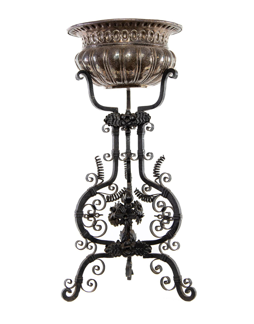 A Silvered Copper and Wrought Iron Lavabo, Spanish Circa 1780