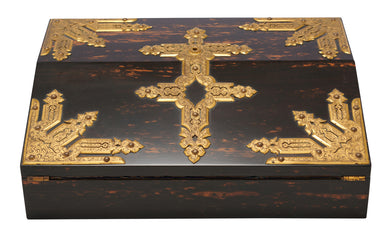 A FINE VICTORIAN GILT METAL-MOUNTED COROMANDEL WRITING SLOPE By or in the manner of Betjemann & Sons, London