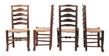 Load image into Gallery viewer, A SET OF EIGHT ELM LANCASHIRE CHAIRS 19th century