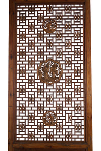 A SET OF FOUR CHINESE CARVED AND RETICULATED DOOR PANELS QING DYNASTY (1644-1912)