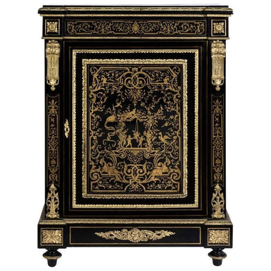 A 19TH CENTURY FINE FRENCH CAST BRASS INLAID BOULLE CABINET - Fine Classic Antiques