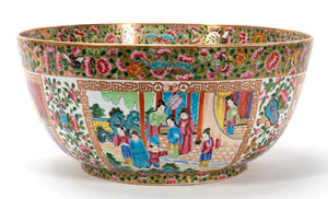 A LARGE CHINESE FAMILLE ROSE CANTON PUNCH BOWL, LATE 19 CENTURY - Fine Classic Antiques