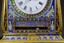 Load image into Gallery viewer, A GEM INlAID GILT BRONZE ENAMEL FLORAL CLOCK, QING DYNASTY (1636-1912)