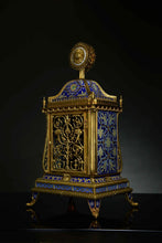 Load image into Gallery viewer, A GEM INlAID GILT BRONZE ENAMEL FLORAL CLOCK, QING DYNASTY (1636-1912)