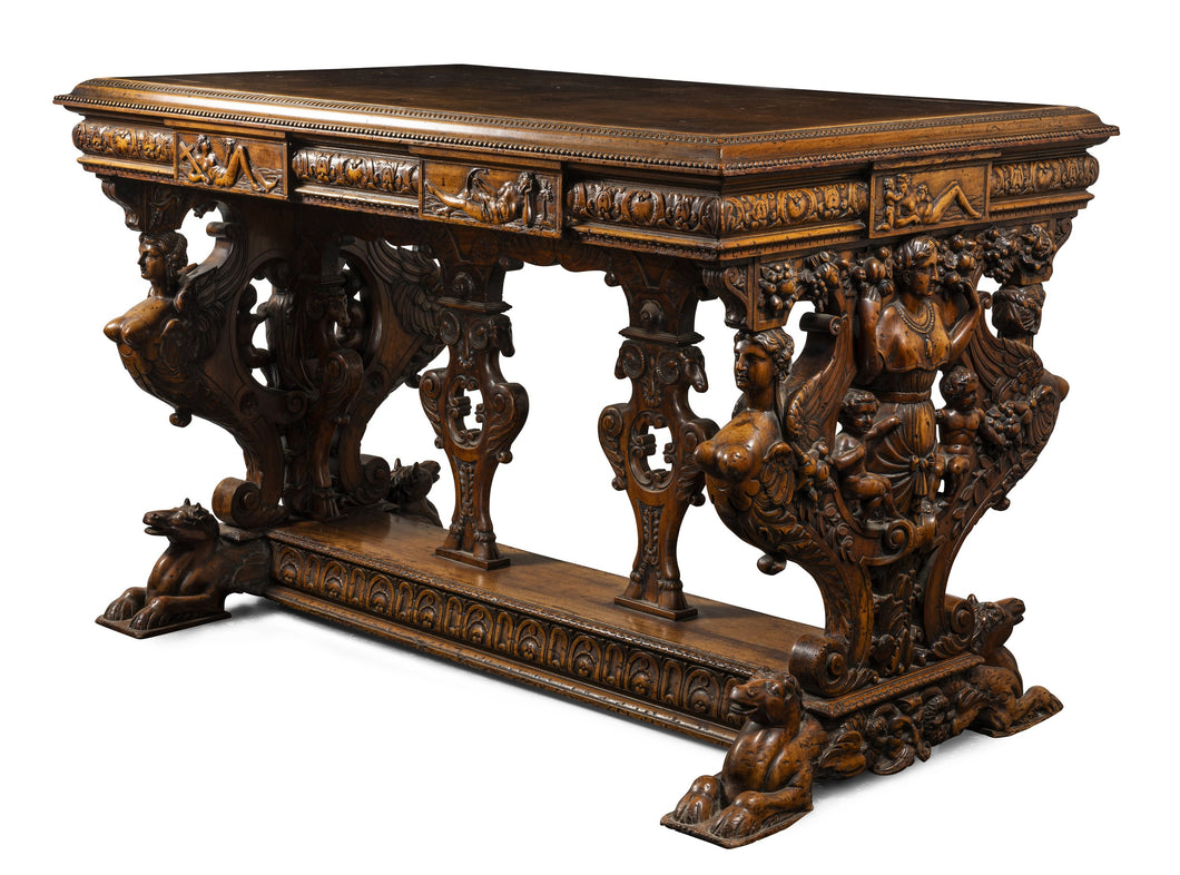 A Superbly Carved Late 18th – Early 19th Century Italian Walnut Centre Table