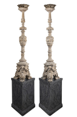 A Pair Of 17th Century Renaissance Style Italian Floor Candelabra