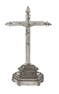 A Spanish Silver-Plated Alter Crucifix, 19th Century