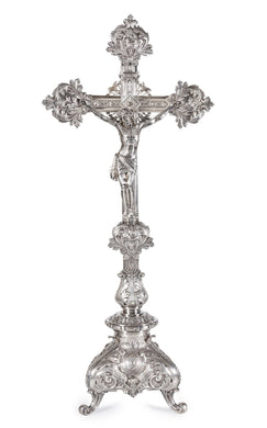 Spanish Silver Plated Crucifix, 19th Century