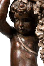 Load image into Gallery viewer, A 19th Century Italian Carved Timber And Silver Gilt Putto