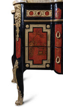 Load image into Gallery viewer, A French 1940s Transitional Style Red &amp; Black Chinoiserie Commode