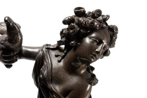A Pair Of Late 19th Century French Bronze Allegorical Figures Of Autumn & Spring