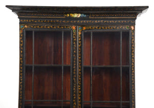 Fine Victorian Paint Decorated Secretary Bookcase, 19th Century