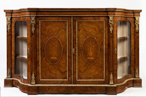 A Gilt Bronze Mounted Marquetry Inlaid Walnut Credenza, 19th Century