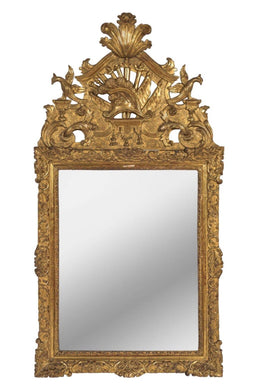 AN IMPORTANT FRENCH GILT WOOD OVER MANTLE MIRROR, EARLY 18TH CENTURY - Fine Classic Antiques