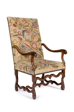 A FRENCH LOUIS XV WALNUT TAPESTRY UPHOLSTERED CHAIR, 18TH CENTURY - Fine Classic Antiques