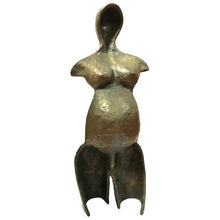 Load image into Gallery viewer, &#39;PREGNENT WOMAN&#39; BRONZE MID-CENTURY MODERNIST SCULPTURE BY MICHEAL MESZAROS 1945-