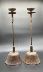A Pair of Chinese Iron Candlesticks, Late 19th Century / Early 20th Century
