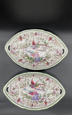 A Pair of German Almond Shaped Porcelain Tray, 20th Century