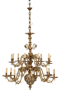 荷蘭鑄造黃銅枝形吊燈，20 世紀初