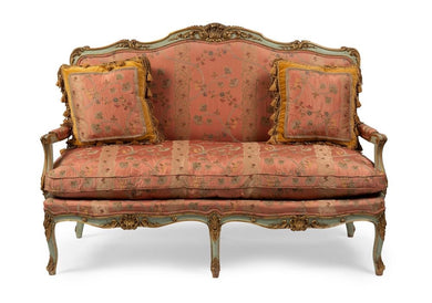 路易十五风格雕刻和彩绘沙龙沙发，19 世纪