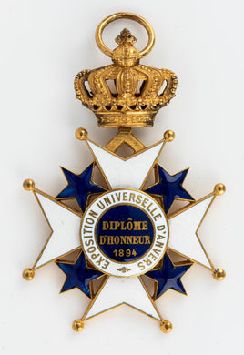 One Medal EXPOSITION UNIVERSELLE D'ANVERS, DILPOME D'HONNEUR, 1894