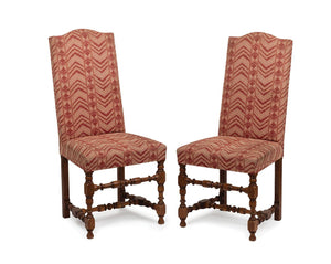 A SET OF TWELVE LOUIS XIV STYLE TURNED WALNUT ARMCHAIRS