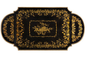 A NAPOLEON III BOULLE WORK ORMOLU MOUNTED EBONISED DROP LEAF WRITING TABLE, FRENCH, 19TH CENTURY