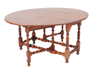 A CHERRY WOOD GATE-LEG DINING TABLE IN EARLY 18th CENTURY ENGLISH STYLE, 20TH CENTURY