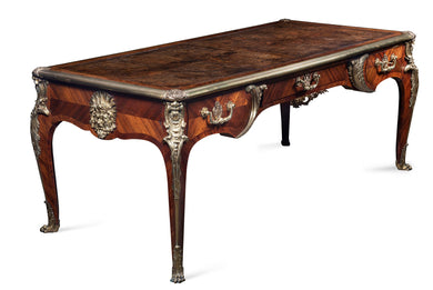 精美的 18 世紀末至 19 世紀初法國緞木和國王木鑲木書桌