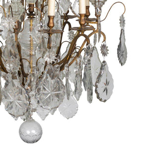 A Pair Of Early 19th Century French Louis XV Style Crystal And Ormolu Chandeliers
