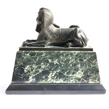 Load image into Gallery viewer, An Early 19th Century Neo Classical Bronze Sphynx On Green Marble Base