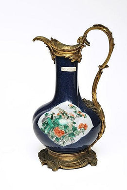 A FRENCH GILT METAL MOUNTED CHINESE VASE, 19TH CENTURY