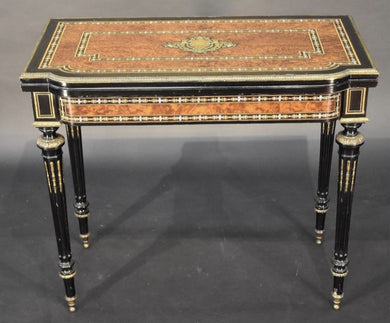 An Exceptional French 19th Century Amboyna Folding Card Table